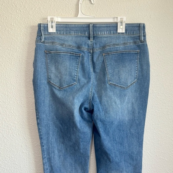 Chico's Women's 1.5R 10 Stretch Waist Band Tapered Skinny Jeans Blue Casual - Picture 7 of 9